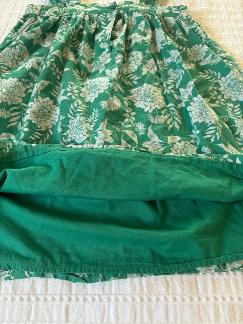 Janie and Jack Adorable Green Floral Sundress with White Print Size 6 - Picture 4 of 5